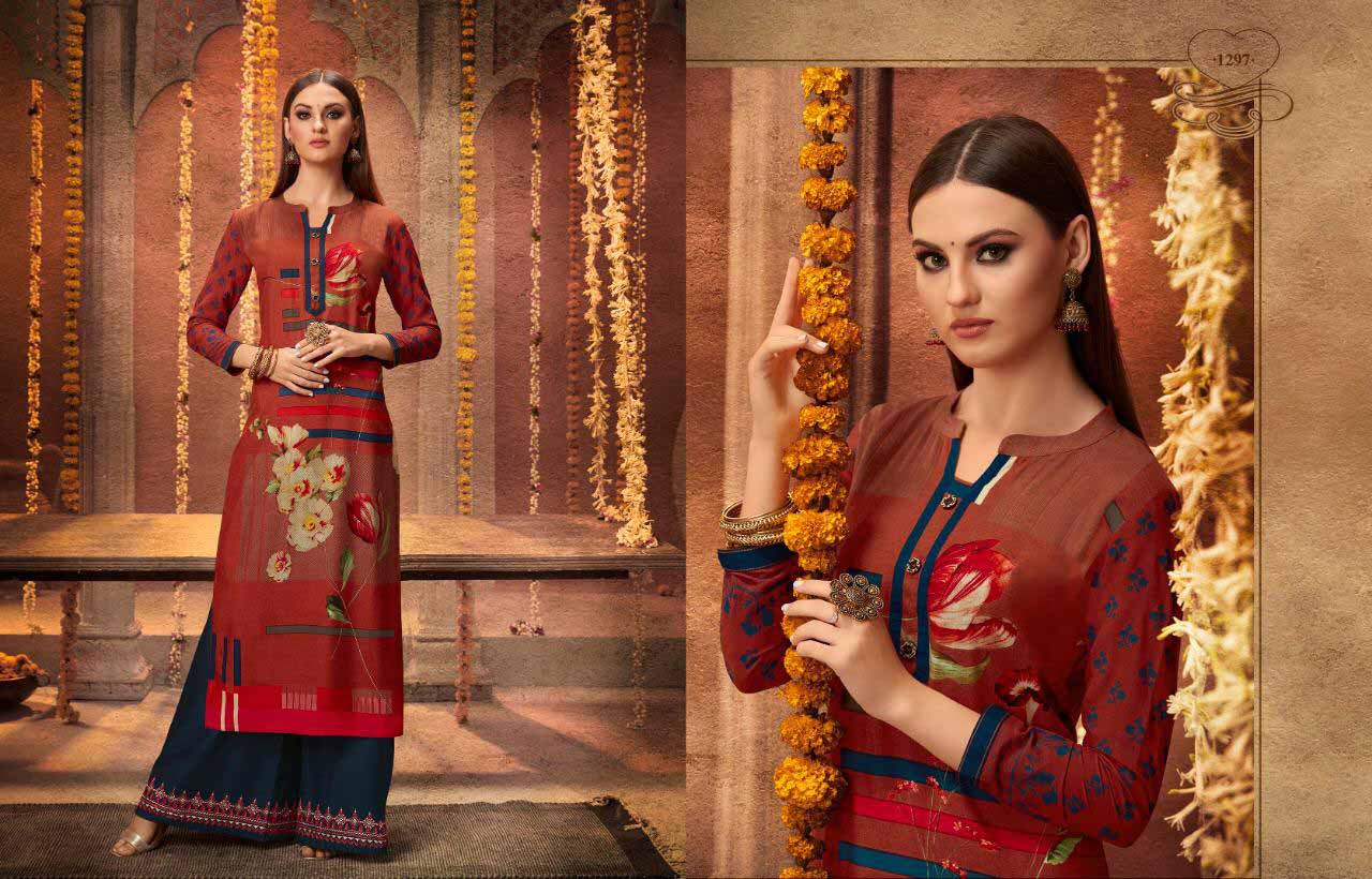 Chambor Vol-7 Kajree Rayon Palazzo Embroidery Kurti Chambor Vol-7 Kajree Rayon Palazzo Embroidery Kurti